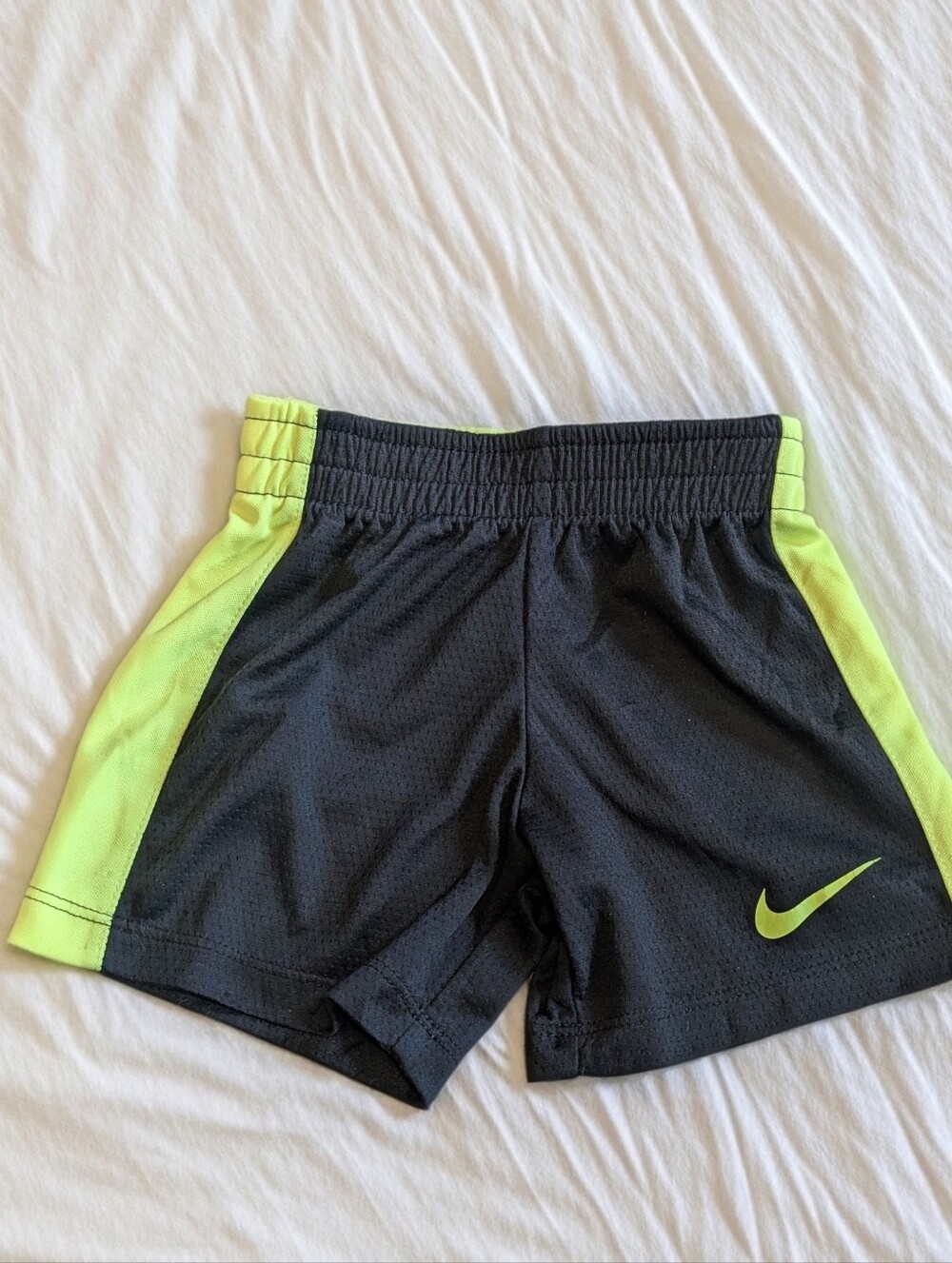 Nike Kids Black with Neon Yellow Accent Athletic Shorts